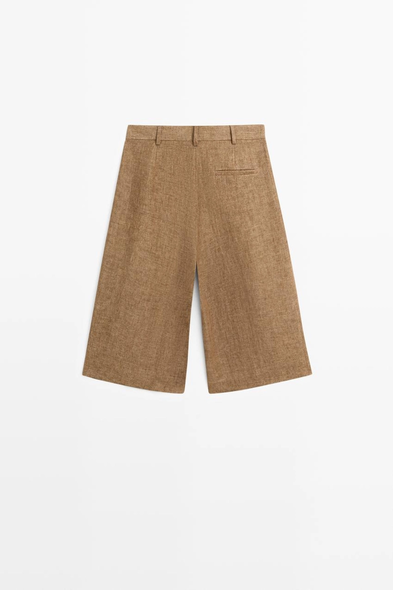 Шорты-бермуды из меланжевого льна для костюма