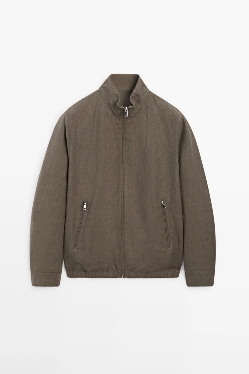 Короткий реверсивный пиджак из льняной смеси