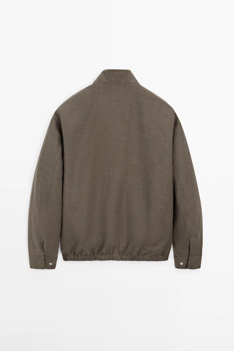 Короткий реверсивный пиджак из льняной смеси