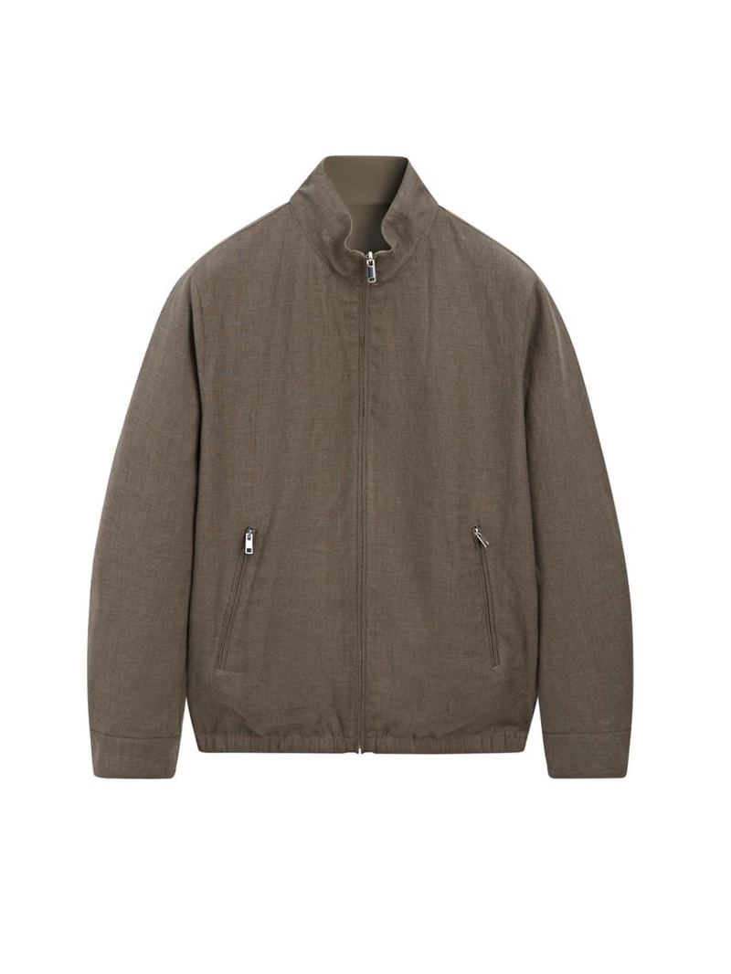 Короткий реверсивный пиджак из льняной смеси