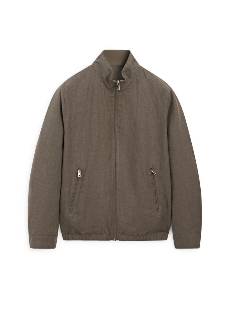 Короткий реверсивный пиджак из льняной смеси