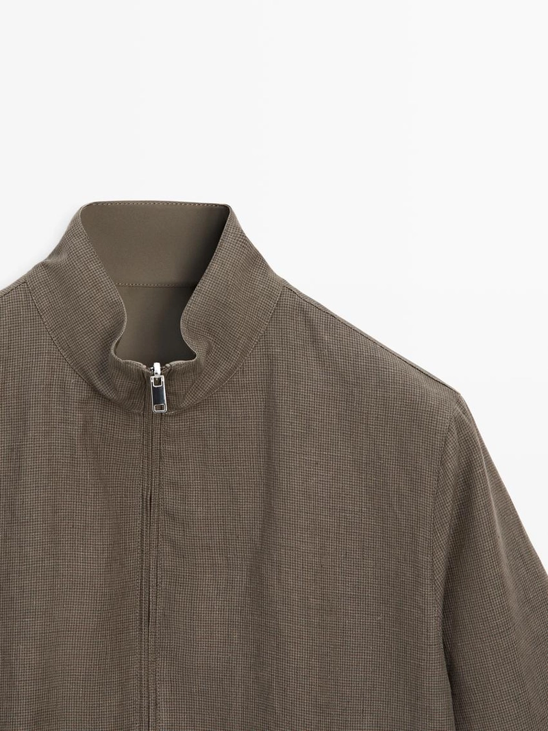 Короткий реверсивный пиджак из льняной смеси