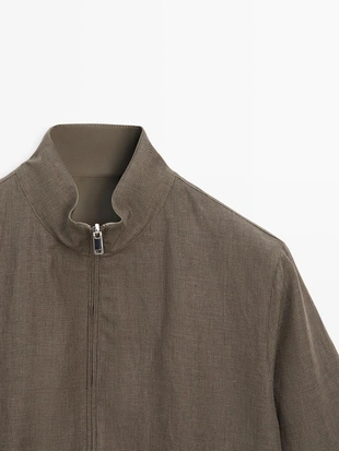 Короткий реверсивный пиджак из льняной смеси- Заказать в России