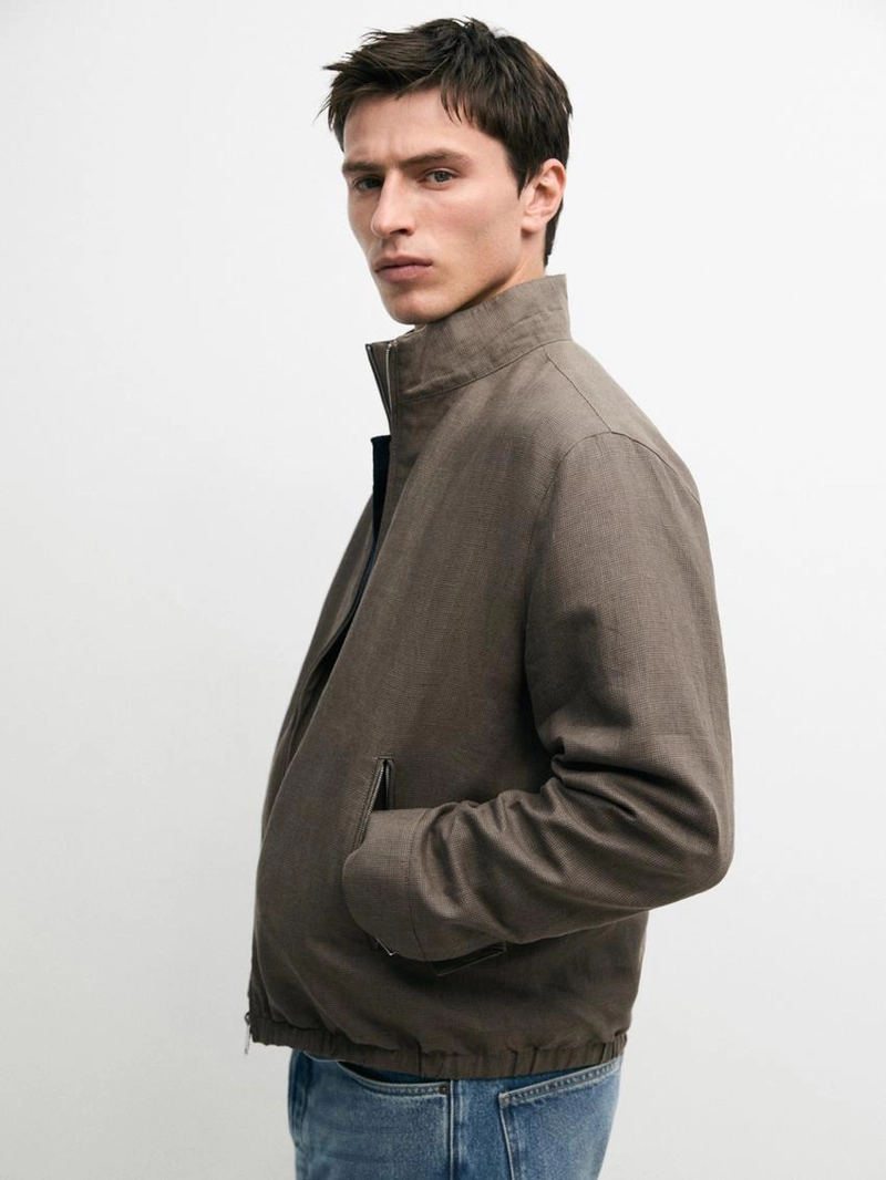 Короткий реверсивный пиджак из льняной смеси