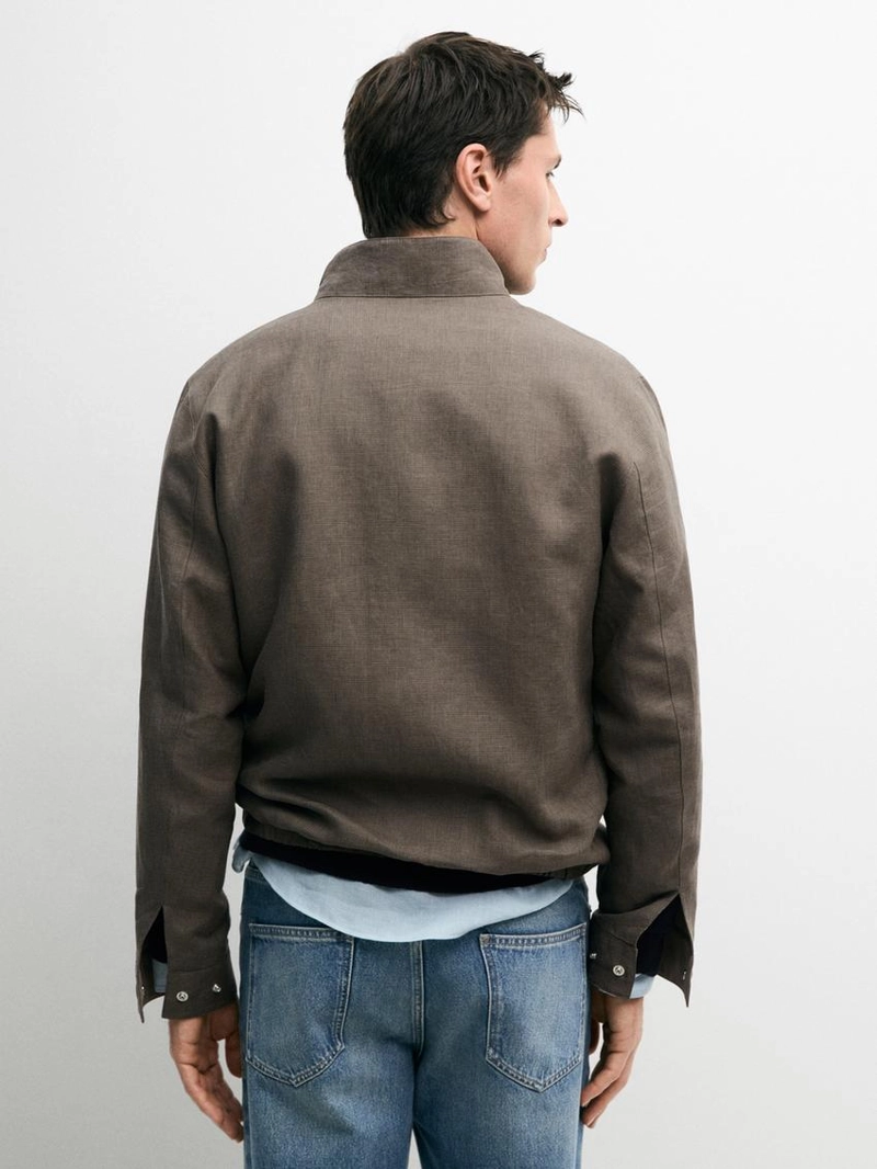 Короткий реверсивный пиджак из льняной смеси