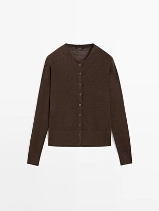 Кардиган из льна с пуговицами- Заказать в России