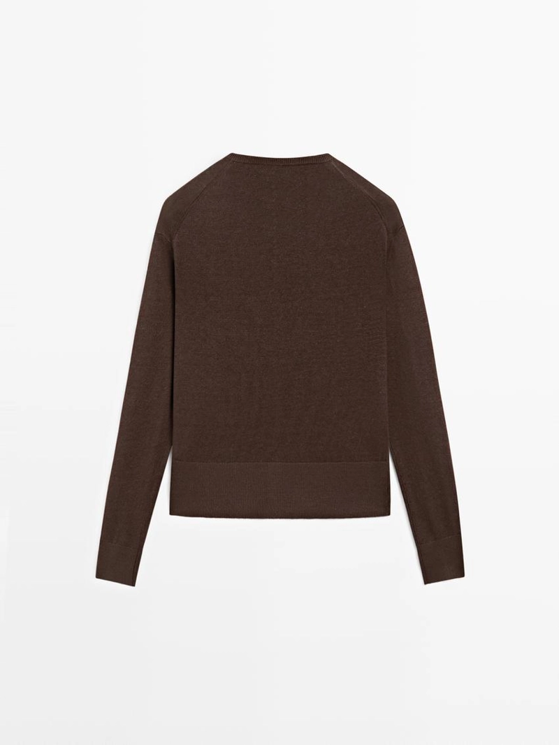 Кардиган из льна с пуговицами