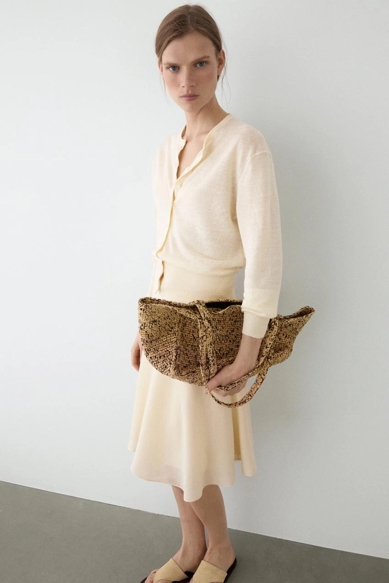 Кардиган из льна с пуговицами