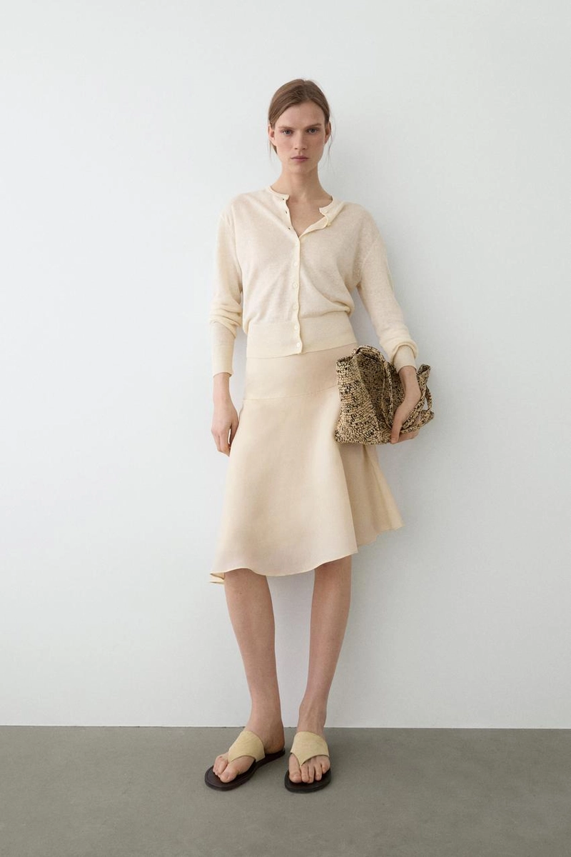 Кардиган из льна с пуговицами