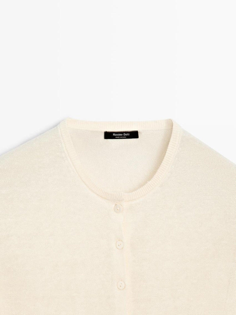 Кардиган из льна с пуговицами