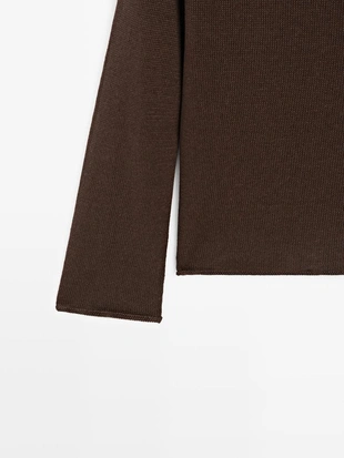 Пуловер из льняной пряжи с круглым вырезом- Заказать в России