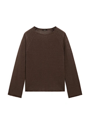 Пуловер из льняной пряжи с круглым вырезом- Заказать в России