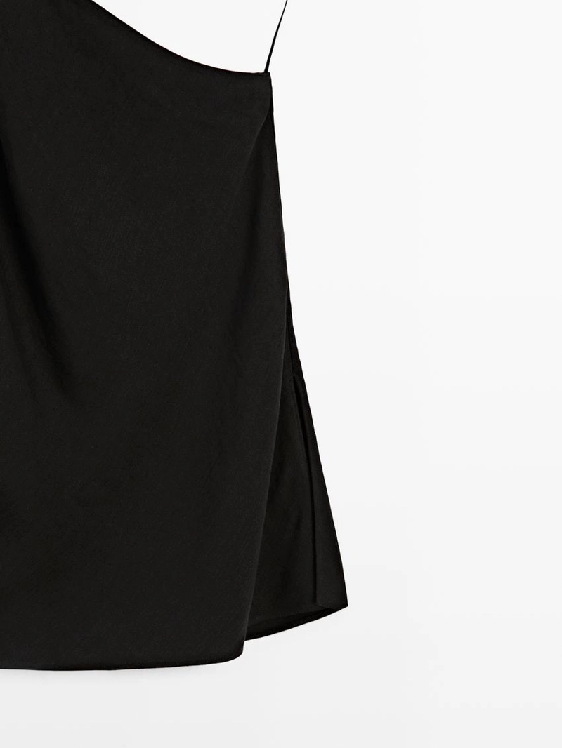 Топ из льняной смеси с асимметричной спинкой