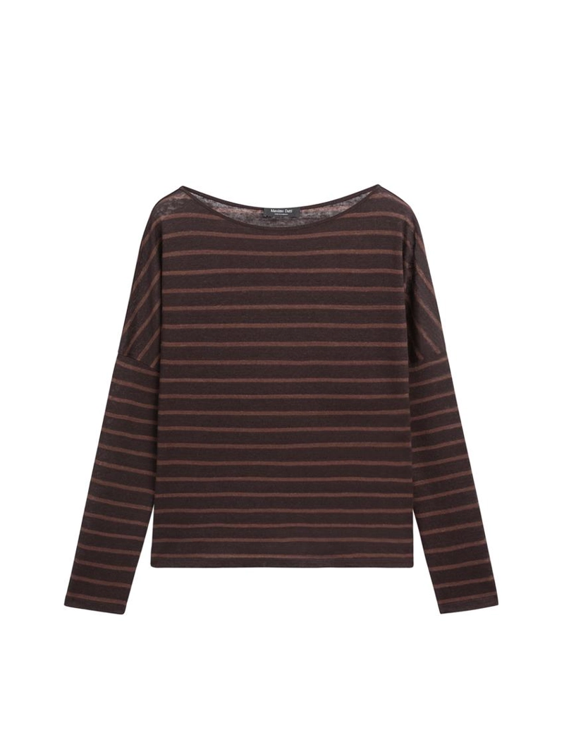 Футболка из полотна из льна в полоску