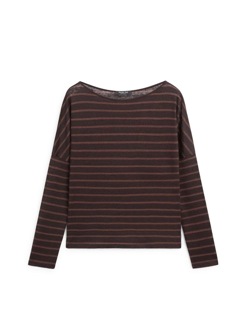 Футболка из полотна из льна в полоску