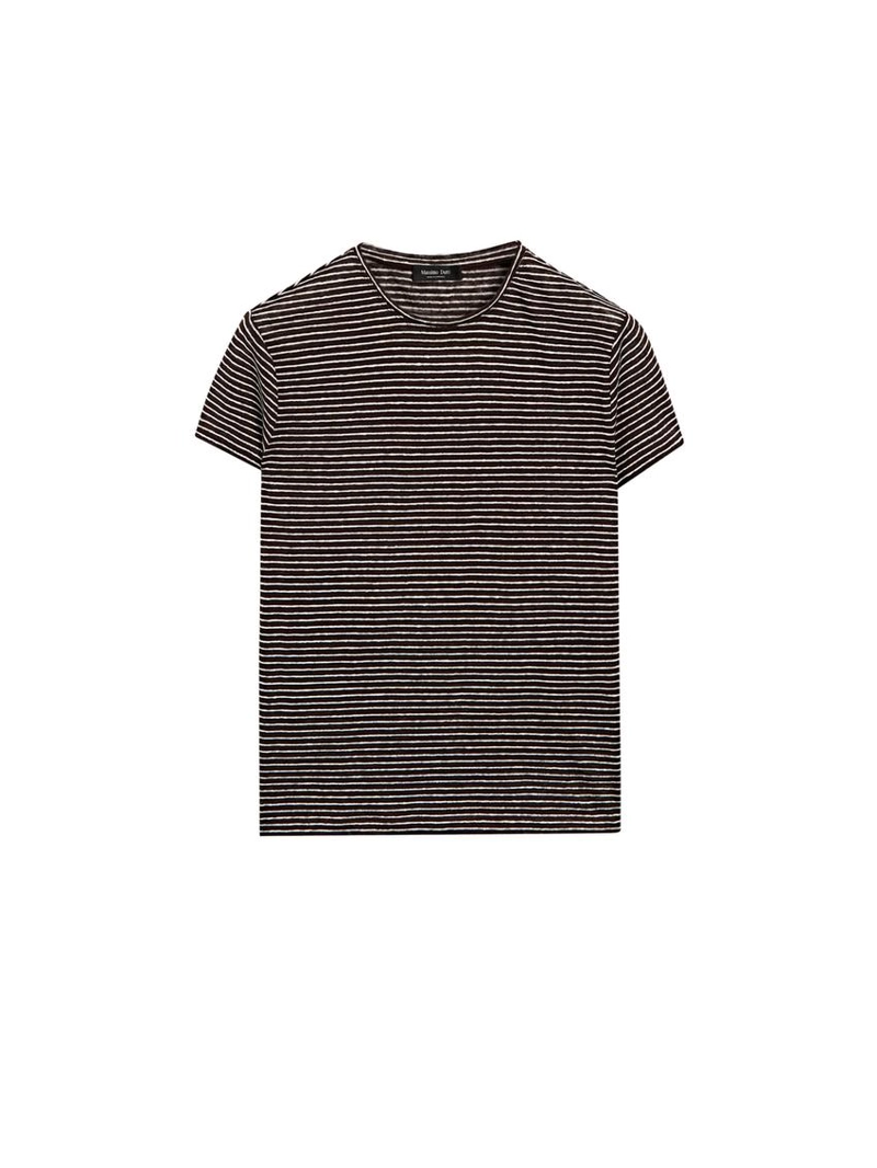 100% льняная футболка с полосками в стиле regular fit