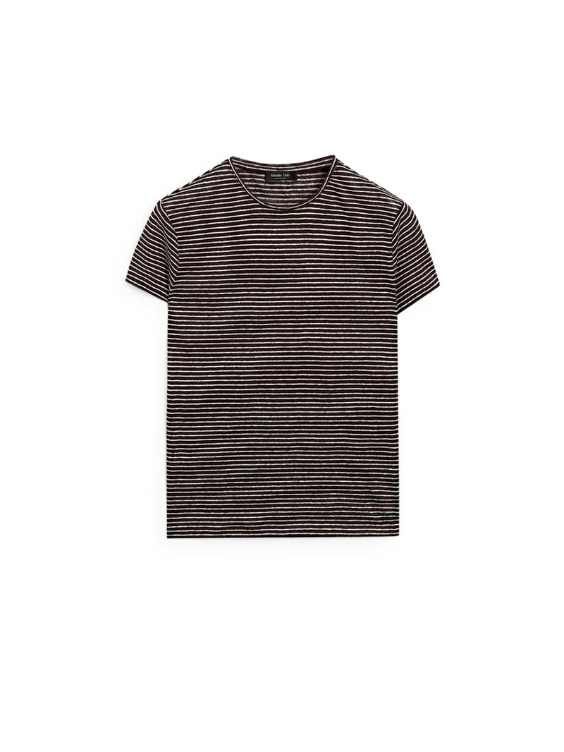 100% льняная футболка с полосками в стиле regular fit