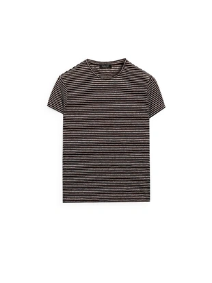 100% льняная футболка с полосками в стиле regular fit- Заказать в России