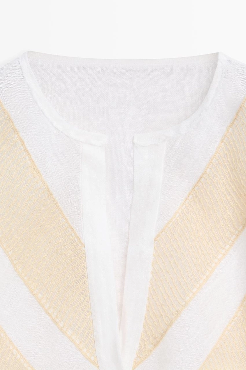 Рубашка из льняной смеси с аппликацией