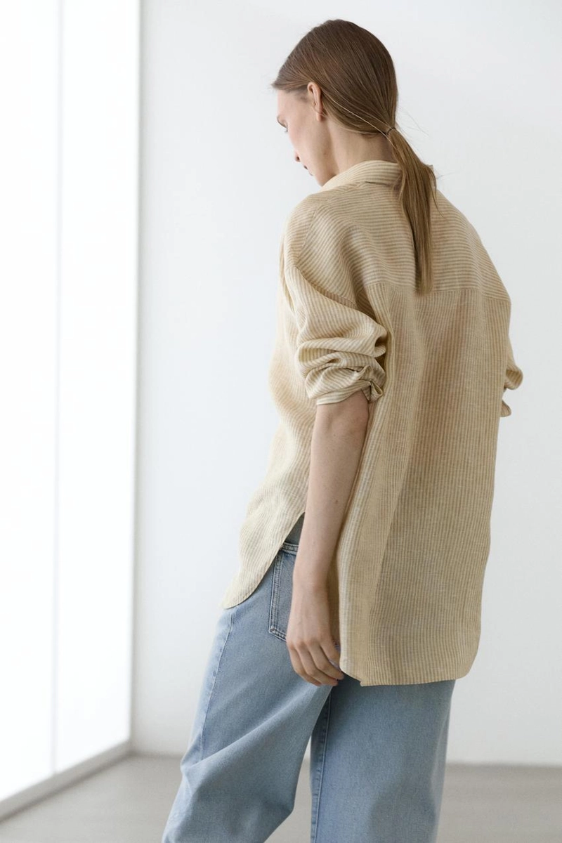 Рубашка в полоску из 100% льна