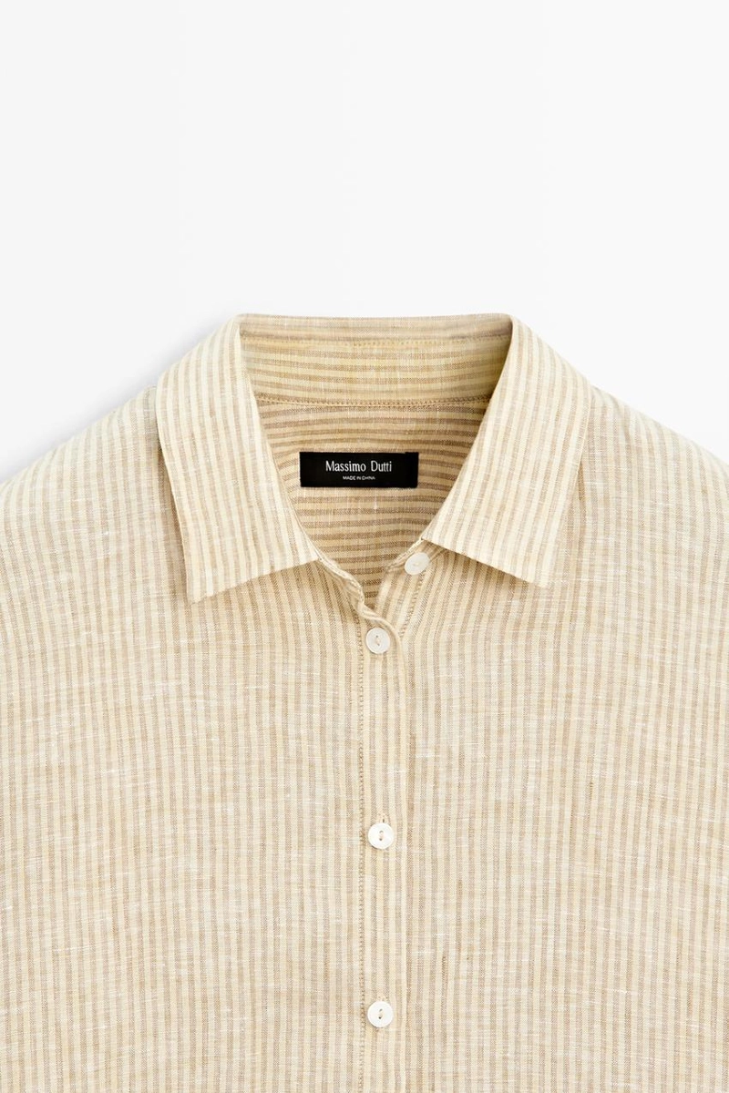 Рубашка в полоску из 100% льна