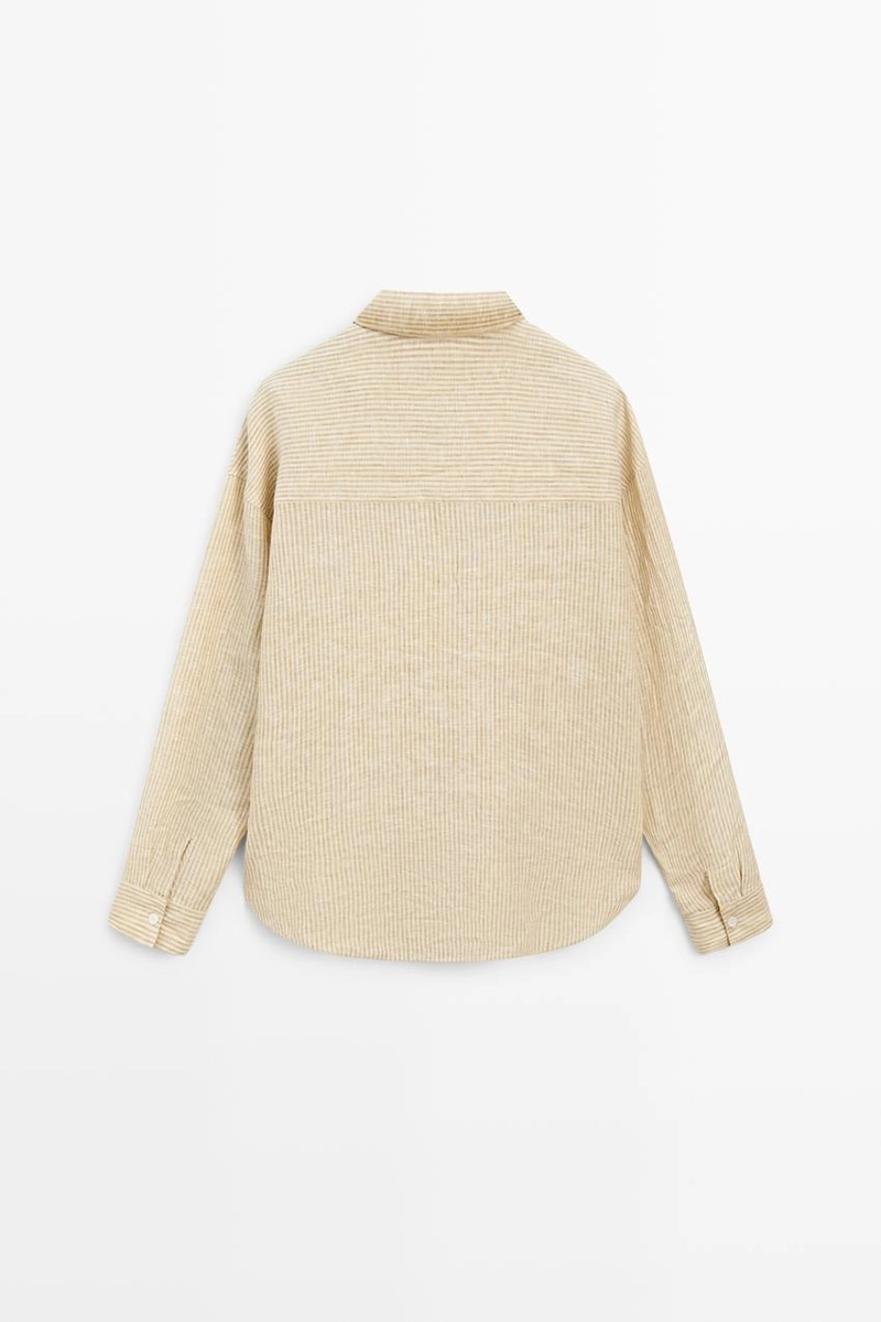 Рубашка в полоску из 100% льна