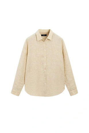 Рубашка в полоску из 100% льна- Заказать в России