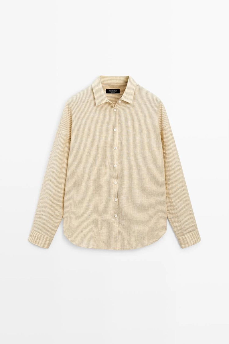 Рубашка в полоску из 100% льна