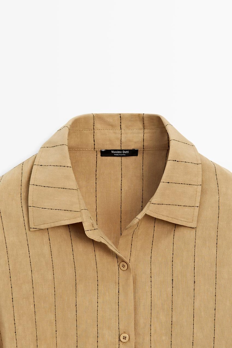 Рубашка в полоску с поясом