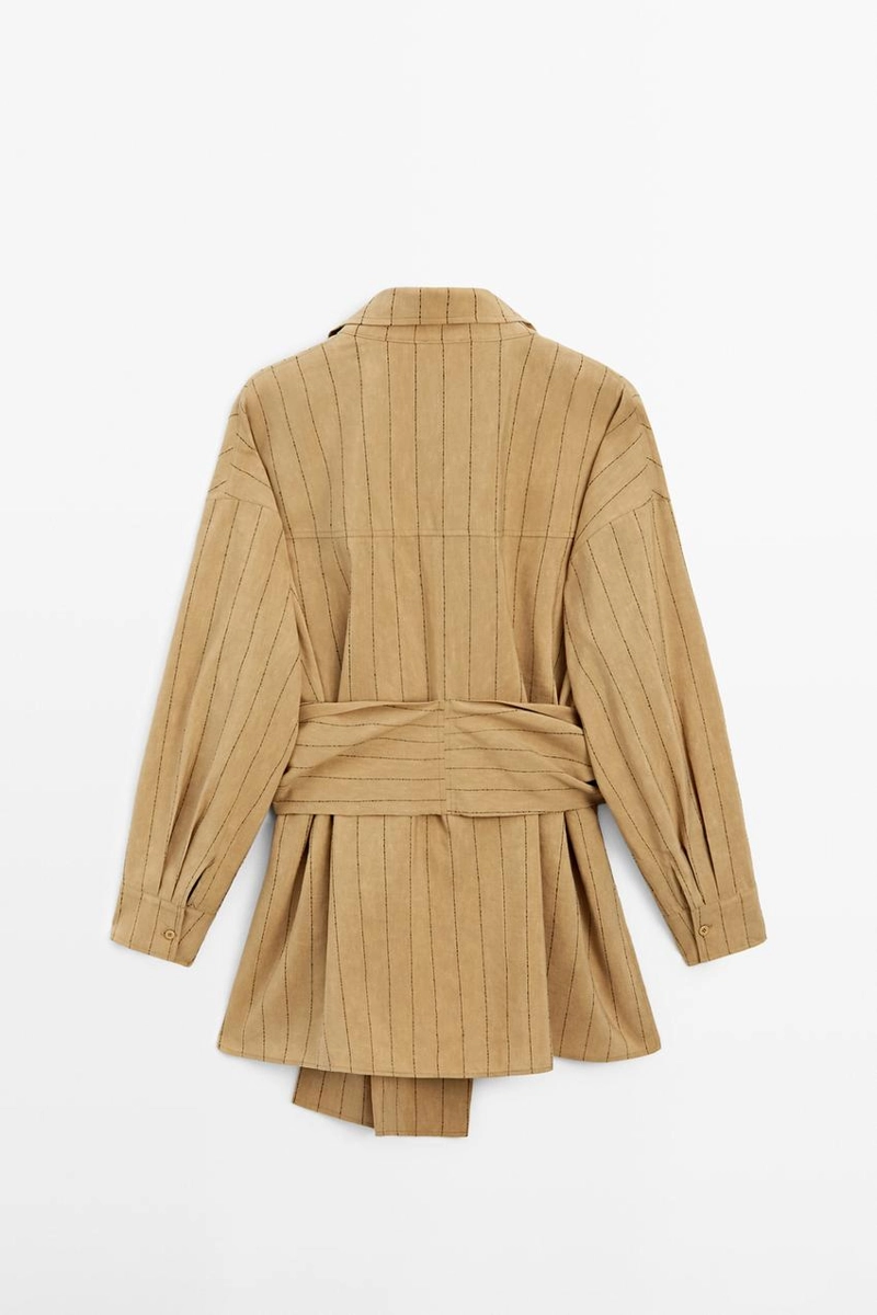 Рубашка в полоску с поясом