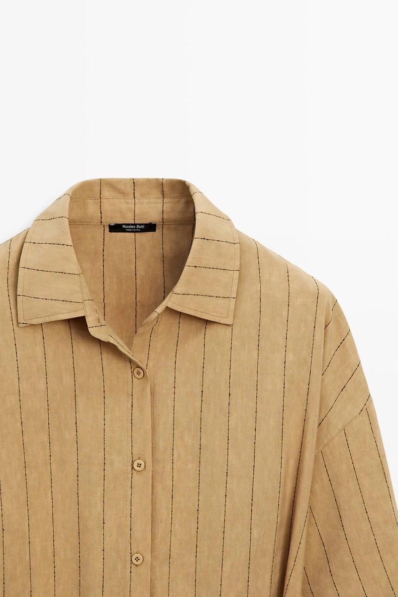 Рубашка в полоску с поясом