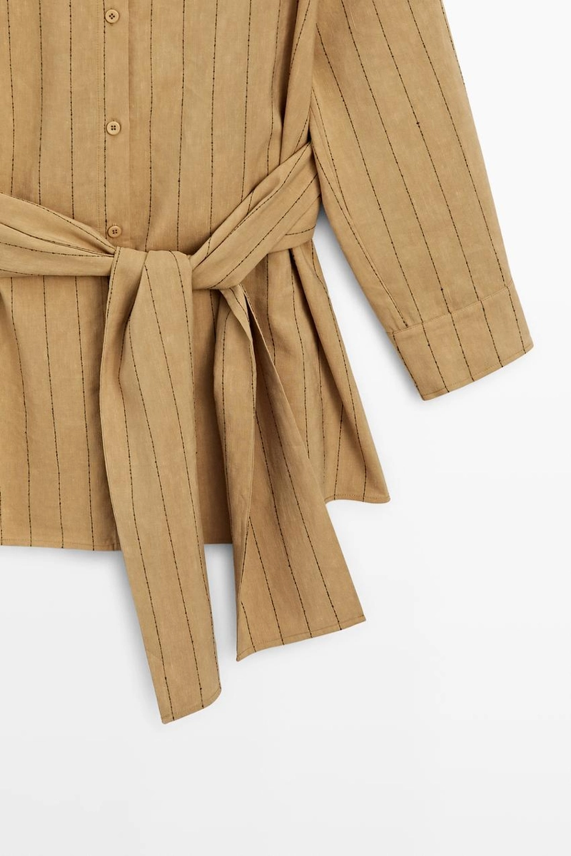 Рубашка в полоску с поясом