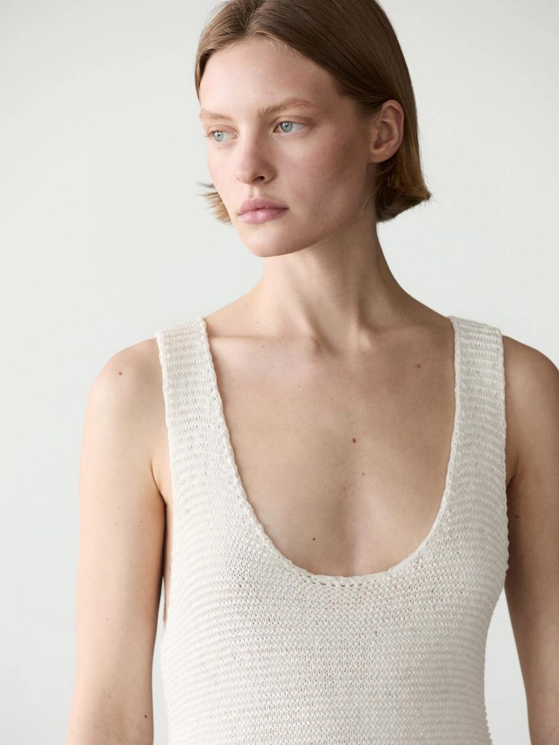 Длинное платье из микса льна