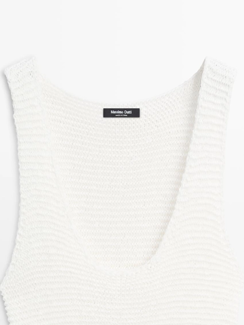 Длинное платье из микса льна