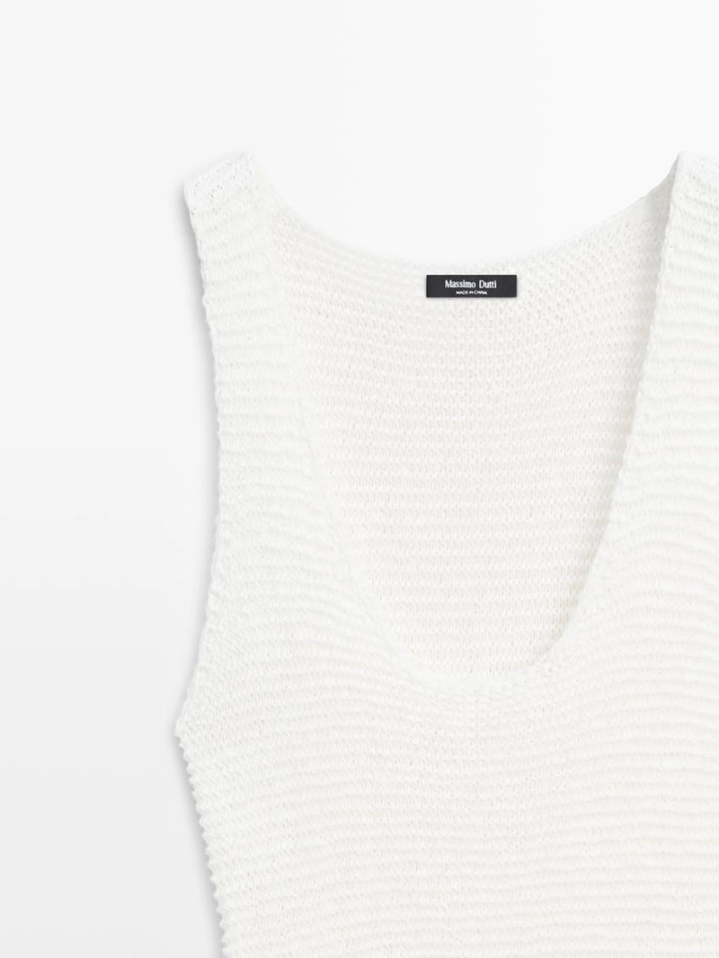 Длинное платье из микса льна