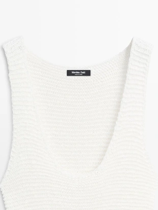 Длинное платье из микса льна- Заказать в России