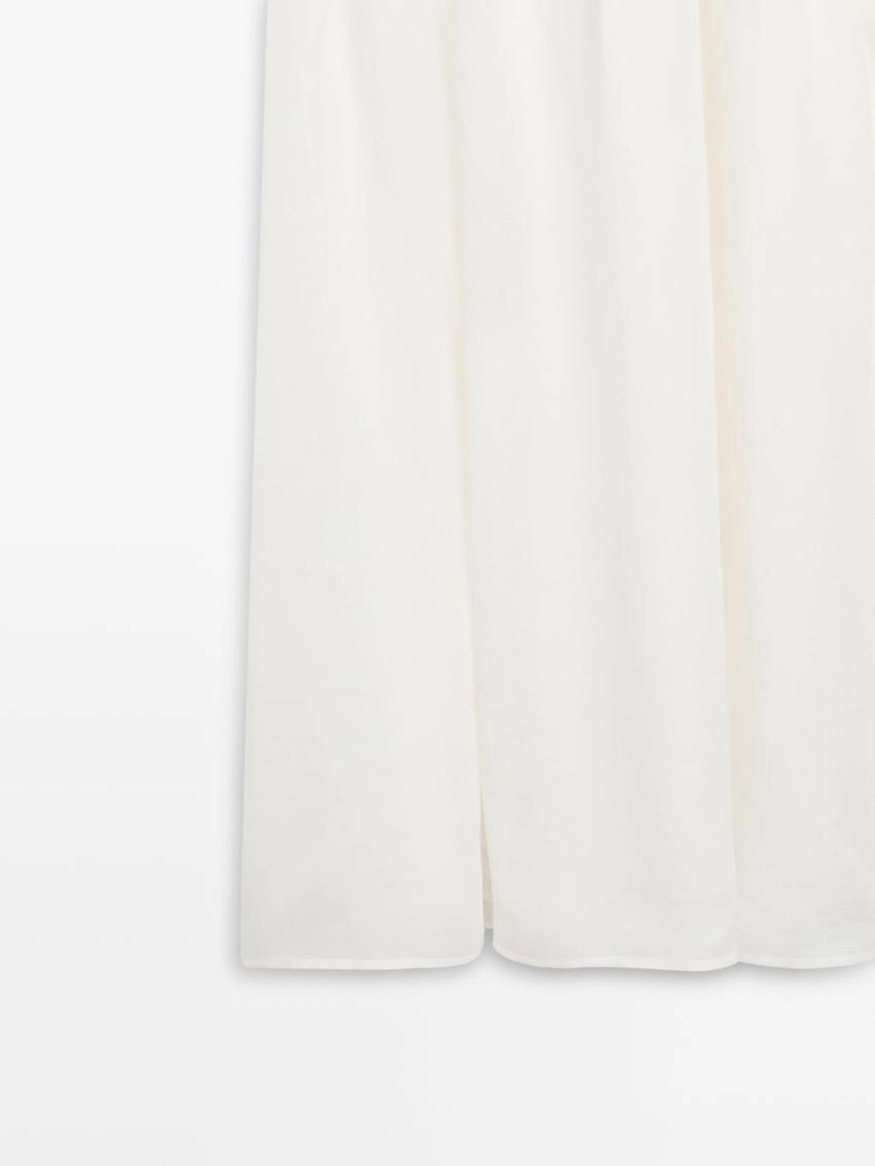 Длинное платье из микса льна