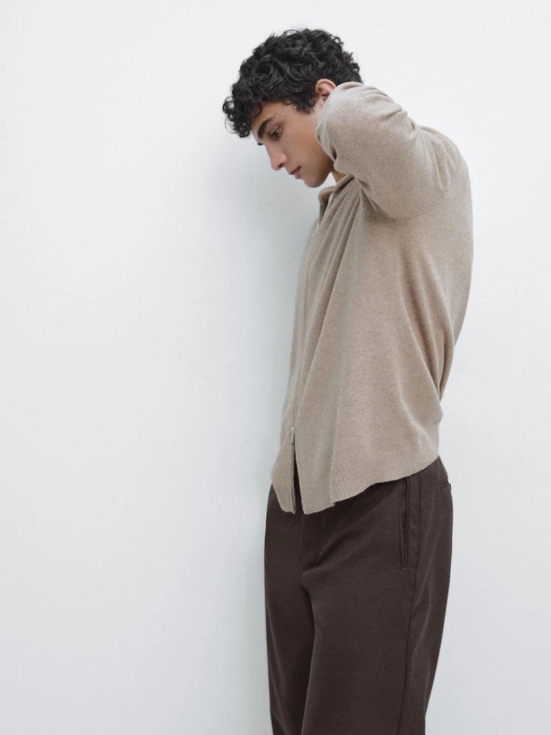 Кардиган из смесовой шерсти с капюшоном