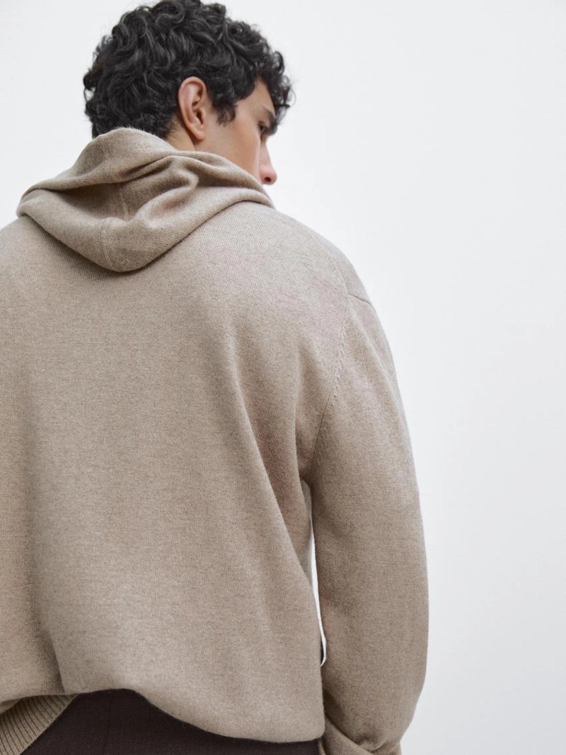 Кардиган из смесовой шерсти с капюшоном