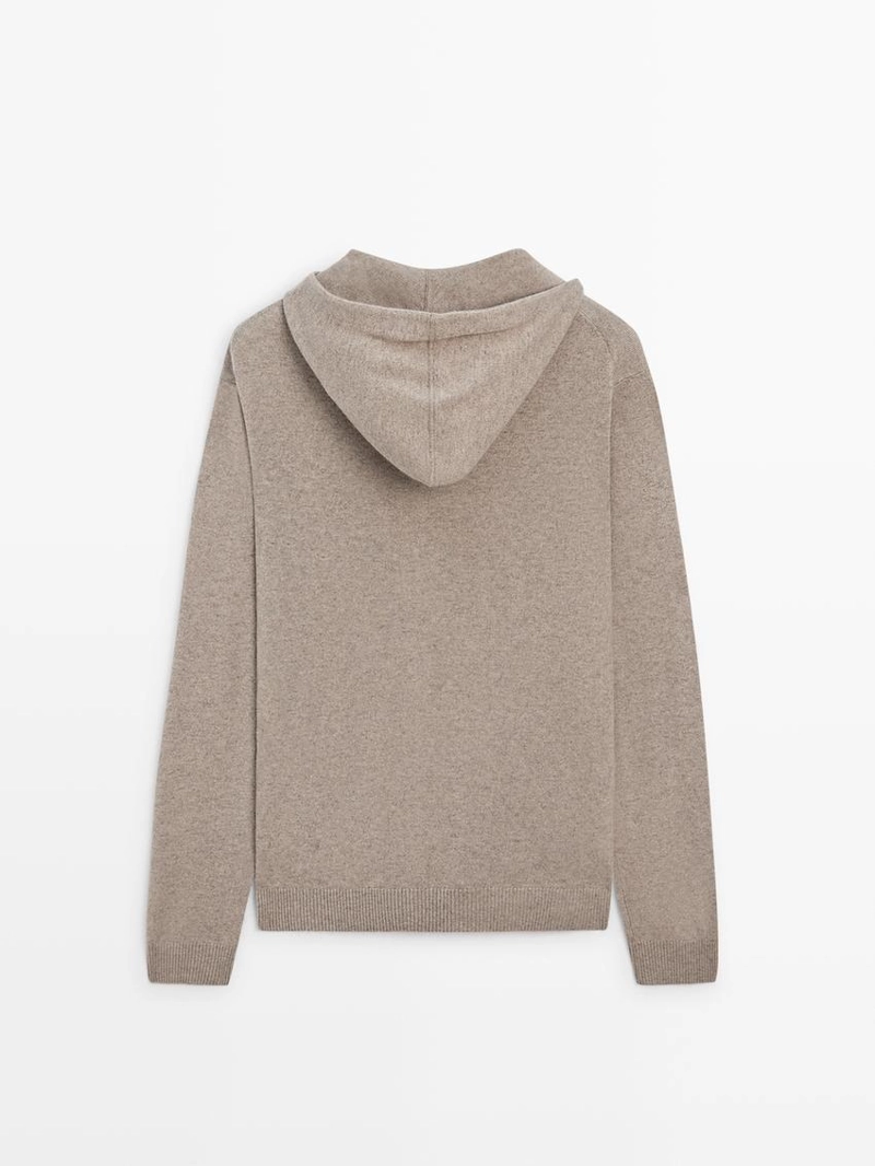 Кардиган из смесовой шерсти с капюшоном