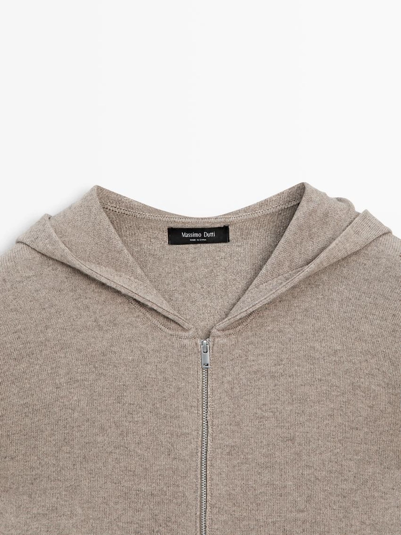 Кардиган из смесовой шерсти с капюшоном