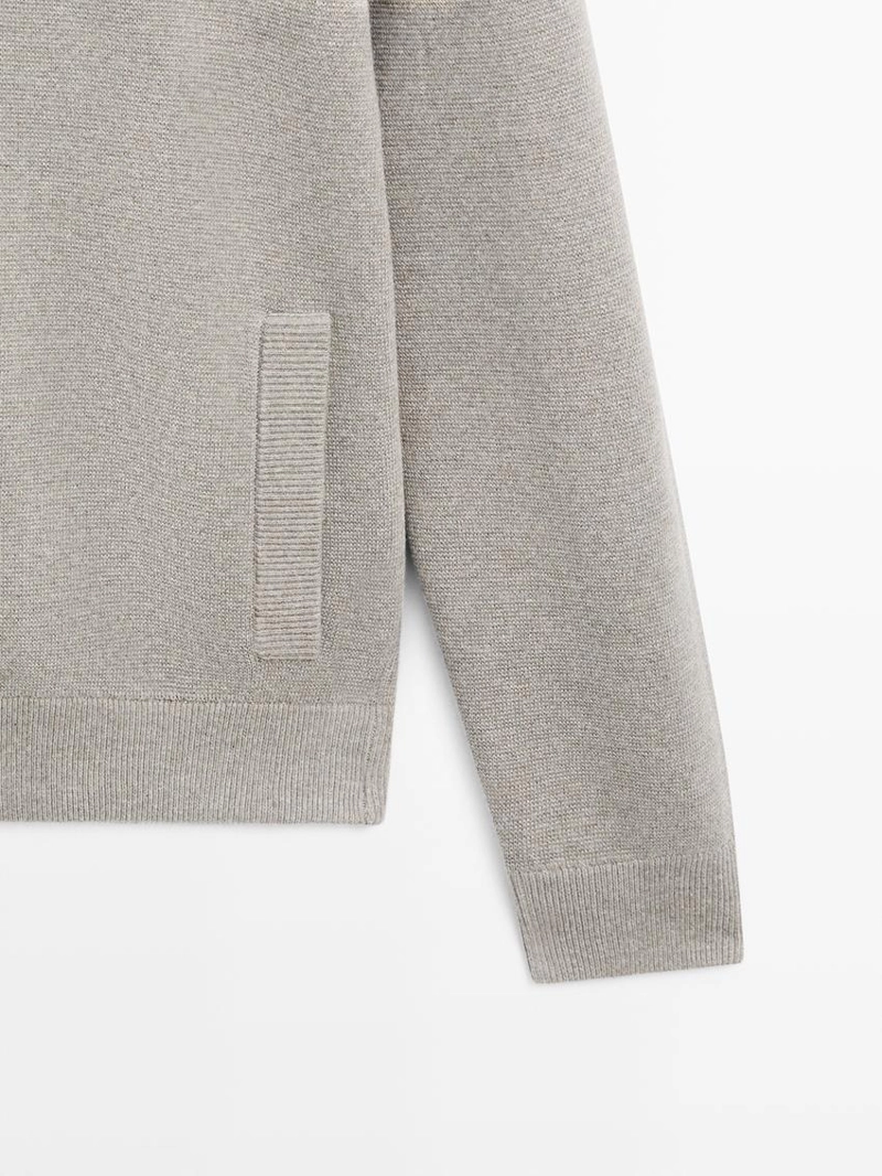 Кардиган из 100% хлопка с воротником-поло