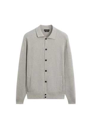 Кардиган из 100% хлопка с воротником-поло- Заказать в России