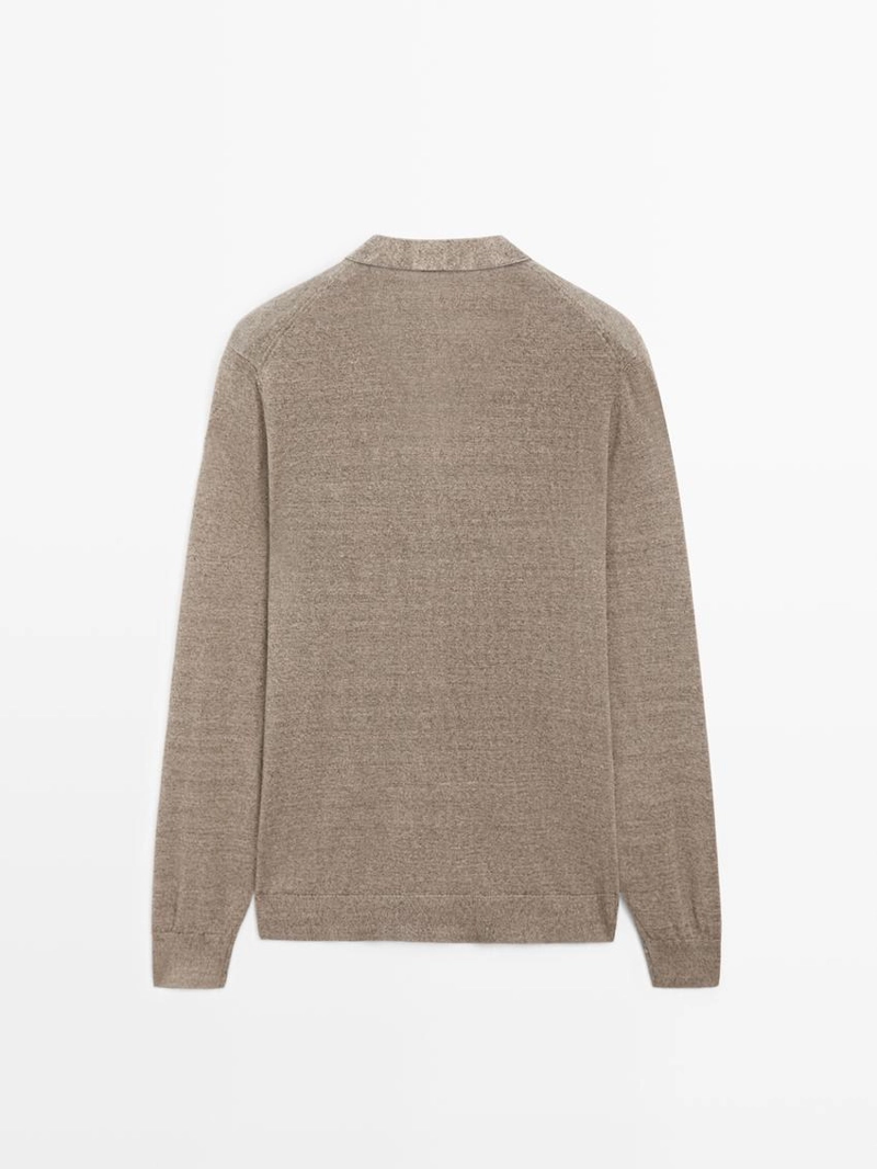 Кардиган из льняной пряжи с пуговицами