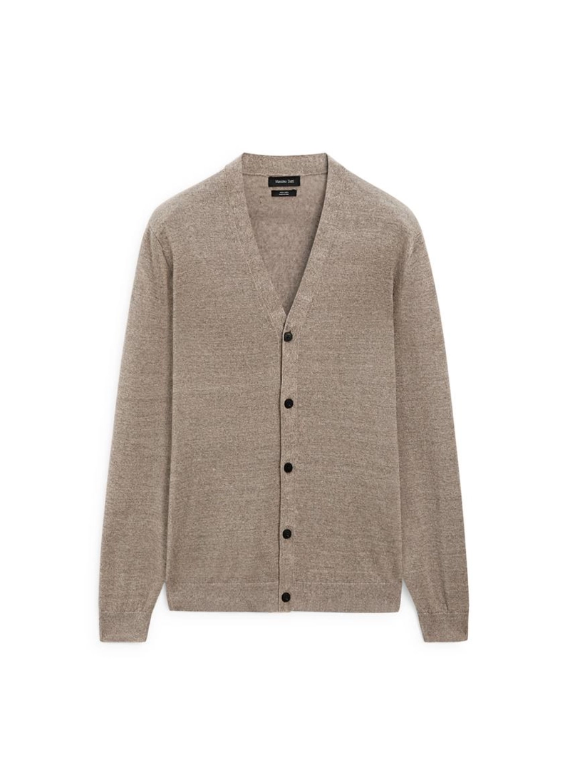 Кардиган из льняной пряжи с пуговицами