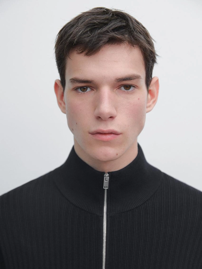 Кардиган из хлопкового вязаного полотна с молнией