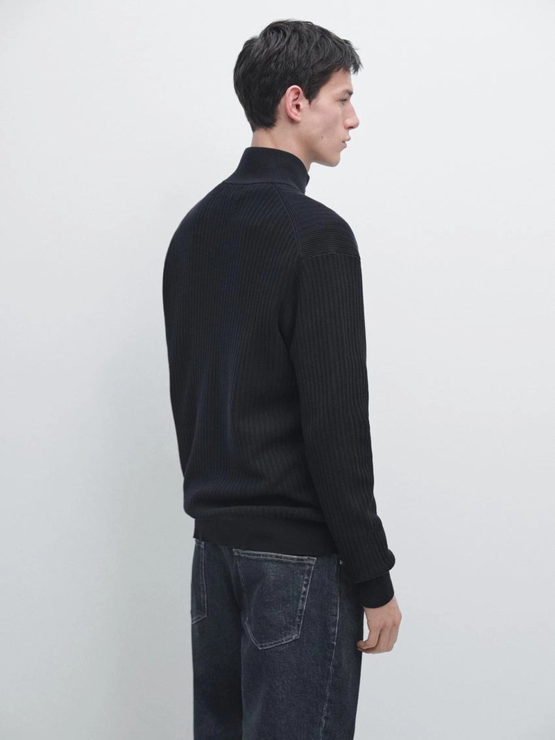 Кардиган из хлопкового вязаного полотна с молнией