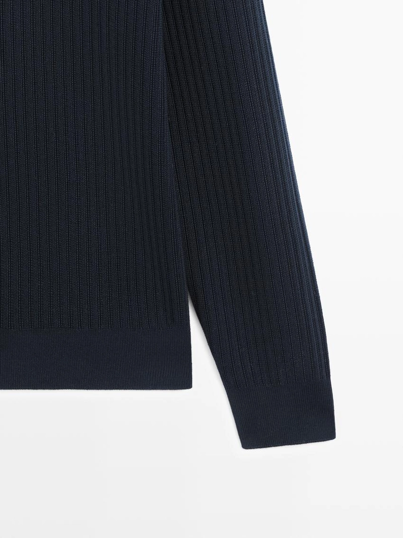 Кардиган из хлопкового вязаного полотна с молнией