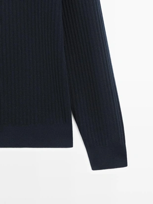 Кардиган из хлопкового вязаного полотна с молнией- Заказать в России