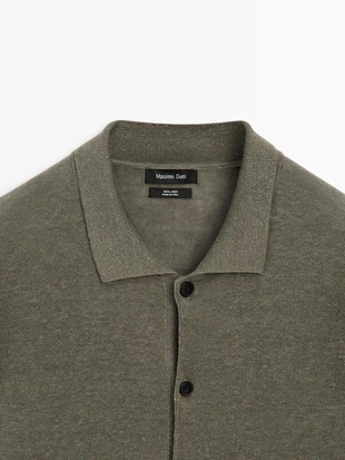 Кардиган из льняного трикотажа с пуговицами- Заказать в России